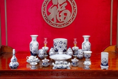 Bộ đồ thờ Bạch Ngọc Vàng Kim