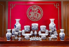 Bộ đồ thờ Bạch Ngọc Vàng Kim