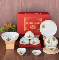 Bộ Đồ Ăn Quà Tặng Gia Đình Sứ Bát Tràng