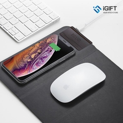 Lót Chuột Kiêm Sạc Không Dây Wireless Mouse Pad có LOGO phát sáng