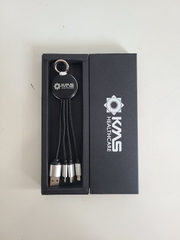 Cáp 3 In 1 Kiêm Móc Khoá – Khắc Logo Phát Sáng Logo KMS Technology