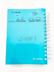 Sổ tay lò xo in ấn bìa và ruột sổ Maersk theo yêu cầu