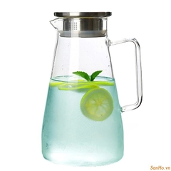 Bộ Bình Nước Thuỷ Tinh Chịu Nhiệt 1.8 Lít - In logo SUNWOO