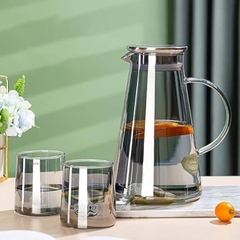 Bộ Bình Nước Thuỷ Tinh Chịu Nhiệt 1.8 Lít - In logo SUNWOO