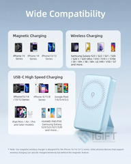 Sạc dự phòng Innostyle Powermag 15W 10.000mAh có sạc không dây, có giá đỡ - In logo theo yêu cầu