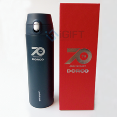 Bình Giữ Nhiệt LocknLock Feather Light One - Touch Tumbler LHC3257  - In Logo Dorco