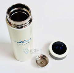 Bình giữ nhiệt hiển thị nhiệt độ in logo Virtuos