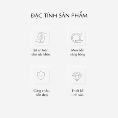 Bộ đồ ăn 22 sản phẩm - Jasmine - Chỉ Vàng - In logo theo yêu cầu