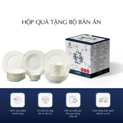 Bộ đồ ăn 22 sản phẩm - Jasmine - Chỉ Vàng - In logo theo yêu cầu