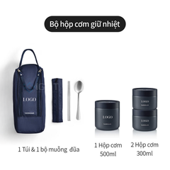 Bộ Hộp Cơm Giữ Nhiệt Hút Chân Không Lock&Lock NVY-4 - LHC8052S01 - In logo theo yêu cầu