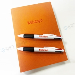 Bộ Sổ bìa da và bút bi - In logo Mitutoyo 