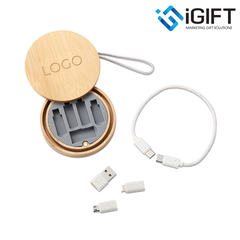 Cáp sạc đa năng vỏ tre - In logo theo yêu cầu
