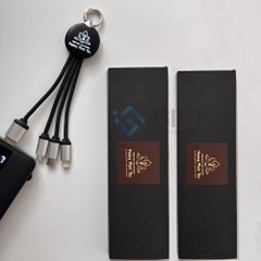 Cáp 3 in 1 kiêm móc khoá - khắc logo phát sáng theo yêu cầu