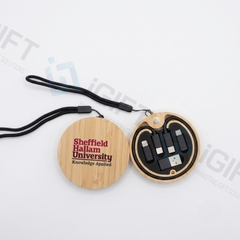 Cáp sạc đa năng vỏ tre - In logo theo yêu cầu