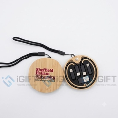 Cáp sạc đa năng vỏ tre - In logo theo yêu cầu
