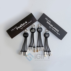 Cáp sạc đa năng 3 in 1 - Khắc logo phát sáng