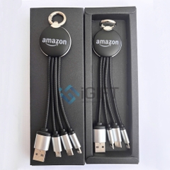 Cáp 3 in 1 kiêm móc khoá - khắc logo phát sáng theo yêu cầu