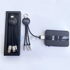 Cáp 3 in 1 kiêm móc khoá - khắc logo phát sáng theo yêu cầu