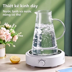Bộ Bình Nước Thuỷ Tinh Chịu Nhiệt 1.8 Lít - In logo SUNWOO