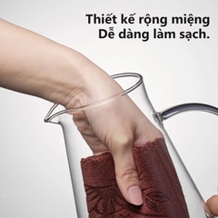 Bộ Bình Nước Thuỷ Tinh Chịu Nhiệt 1.8 Lít - In logo SUNWOO