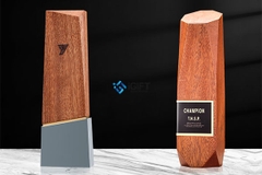 Cúp lưu niệm gỗ sồi thủy tinh in màu sáng tạo