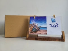 Lịch gỗ để bàn khắc logo theo yêu cầu - MS06