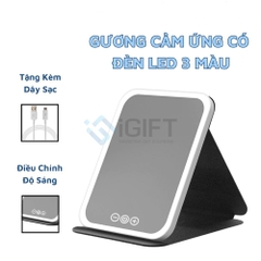 Gương trang điểm đèn led gấp gọn - In logo theo yêu cầu