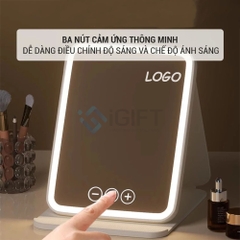 Gương trang điểm đèn led gấp gọn - In logo theo yêu cầu