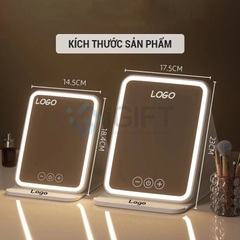 Gương trang điểm đèn led gấp gọn - In logo theo yêu cầu