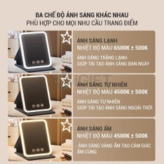 Gương trang điểm đèn led gấp gọn - In logo theo yêu cầu