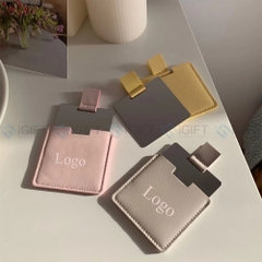 Gương mini bọc da in logo theo yêu cầu