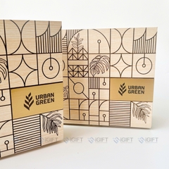Hộp gỗ khắc theo yêu cầu - tag logo Urban Green