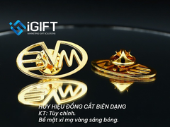 Huy hiệu cắt chữ logo mạ vàng, mạ bạc, xi màu
