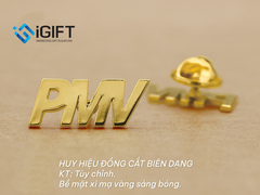 Huy hiệu cắt chữ logo mạ vàng, mạ bạc, xi màu