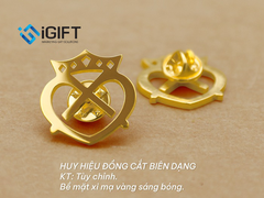 Huy hiệu cắt chữ logo mạ vàng, mạ bạc, xi màu