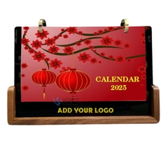 Lịch gỗ để bàn khắc logo theo yêu cầu - MS06