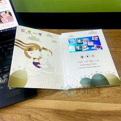 Thiệp Video LCD kỷ niệm - In logo