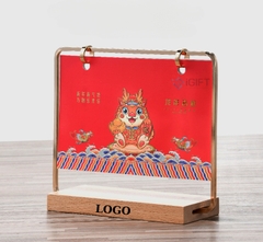 Lịch để bàn đế gỗ - Khắc logo theo yêu cầu- MS05 Key