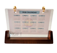 Lịch gỗ để bàn khắc logo theo yêu cầu - MS06