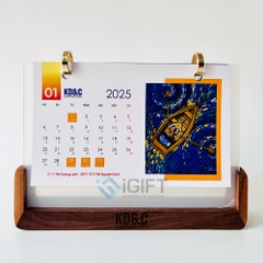 Lịch gỗ để bàn khắc logo theo yêu cầu - MS06