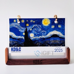 Lịch gỗ để bàn khắc logo theo yêu cầu - MS06