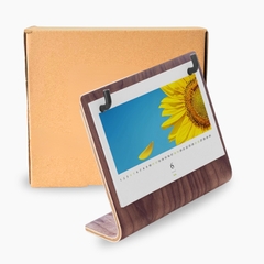 Lịch gỗ móc treo kim loại - Khắc logo lên đế gỗ MS09
