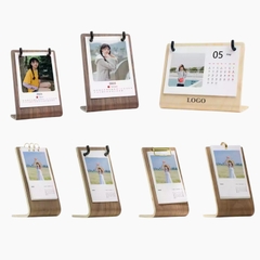 Lịch gỗ móc treo kim loại - Khắc logo lên đế gỗ MS09