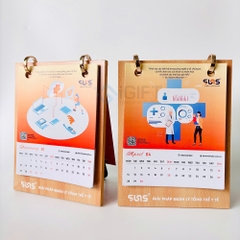 Lịch gỗ để bàn in logo SUNS Software JSC