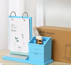 Lịch để bàn kèm giá để bút in logo theo yêu cầu - MS10