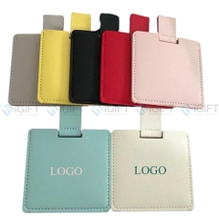 Gương mini bọc da in logo theo yêu cầu