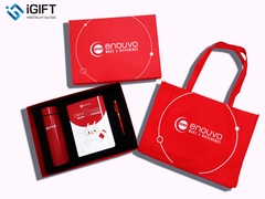 Gift set Bình, sổ, bút, loa in logo Enouvo