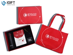 Gift set Bình, sổ, bút, loa in logo Enouvo