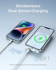 Sạc dự phòng Innostyle Powermag 15W 10.000mAh có sạc không dây, có giá đỡ - In logo theo yêu cầu