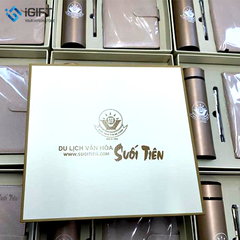 Bộ quà tặng Sổ Bút Cốc giữ nhiệt - in logo Suối Tiên